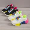 Fashion Sneakers Women's Platform Sports Shoes Rainbow Lace Up Multicolor Real Leather Vulcanize Shoes Casual Running Shoe Footwear