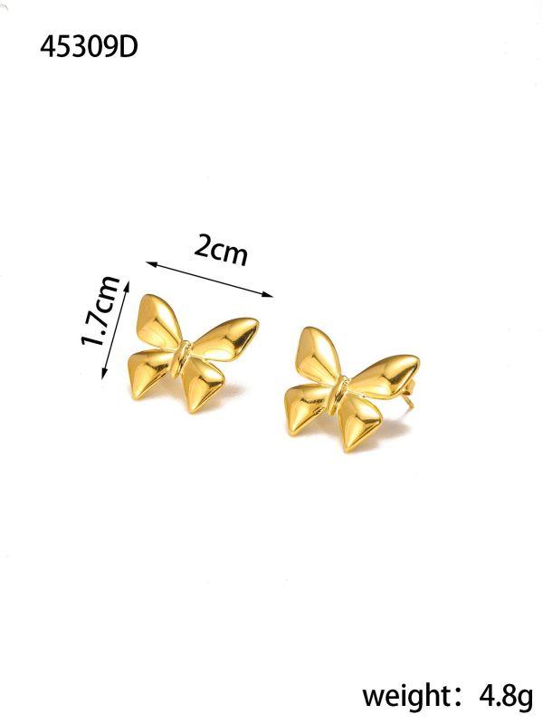 CARLIDANA Hot Selling Zircon Inlaid Earrings Heart Butterfly Star Cat Flower Stainless Steel Gold Plated Earrings Jewelry Women
