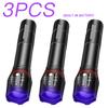 Mini T6 LED UV Flashlight USB Rechargeable Torch Light for Ink Dryer Money Fluorescer Detector UV Oil Curing Purple Light Torch