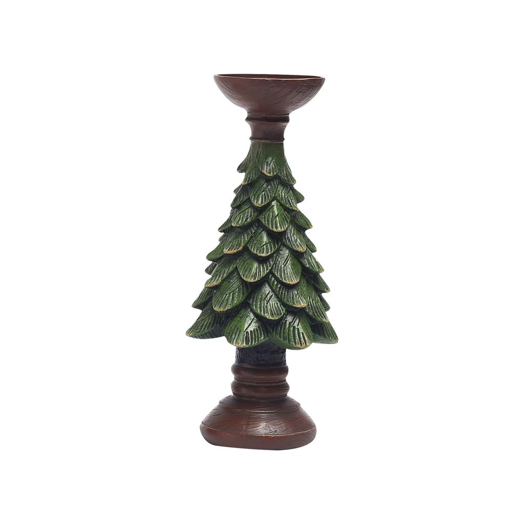 Retro Christmas Tree Candle Holder Ornaments Desktop Decoration Resin Candle Holder