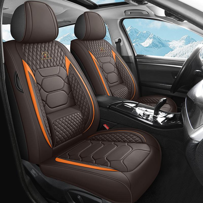 Fixed Lumbar Support Car Seat Cover – Anti-Fatigue Driving, Full-Front Universal Fit, Premium PU Leather (Waterproof & Durable)