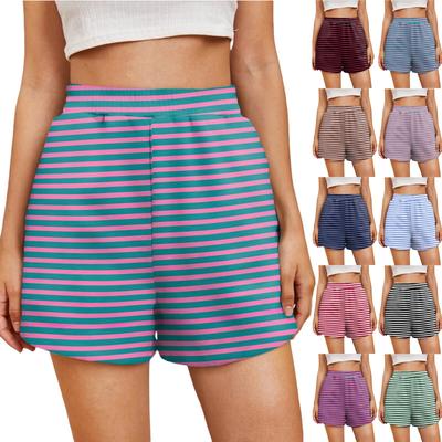 Ladies Casual Fashion High Waist Floral Elasticated Waist Shorts