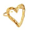 1/3PCS Adjustable Full Circle Hollow Heart-Shaped Open Cuff Ring Stainless Steel Jewelry Irregular Stackable Rings For Women