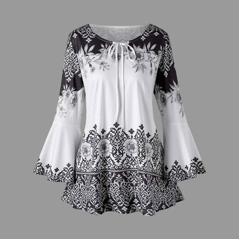 LONGDAY Women Plus Size Half Sleeve Cotton Linen Hollow Out Lace Patchwork Blouse Tops Bell Sleeve Oversized T-Shirt