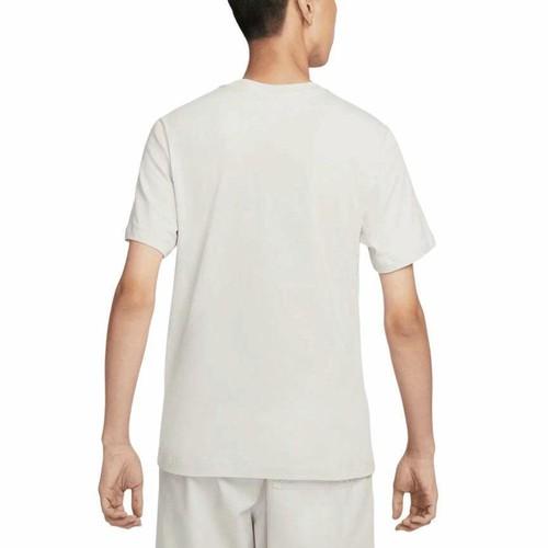 Herren Weißes atmungsaktives Kurzarm-T-Shirt mit gesticktem Nike-Logo