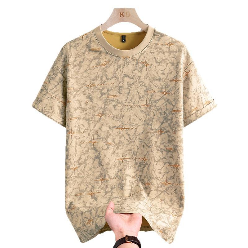 Men's Short Sleeve Summer Printed Crew Neck Versatile Top