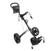 3 Wheel Folding Push Cart Portable Scorecard Holder Sports Bag Push Cart with Foot Brake Adjustable Buckle for Ball Tee