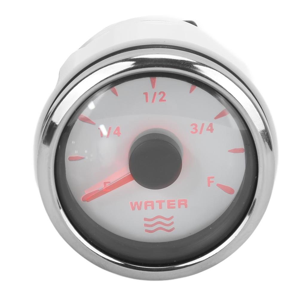 Medidor de Nível de Água 52mm 0‑190 Ohm 7 Cores Retroiluminação Ponteiro IP67 à Prova d'Água Medidor de Tanque de Líquido para Carro Barcos 9‑32V Branco