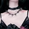 Fashion Punk Spike Chokers Necklaces Goth Rivet Collar Choker Necklace Metal Spike Link Chain Unisex Rock Night Club Jewelry