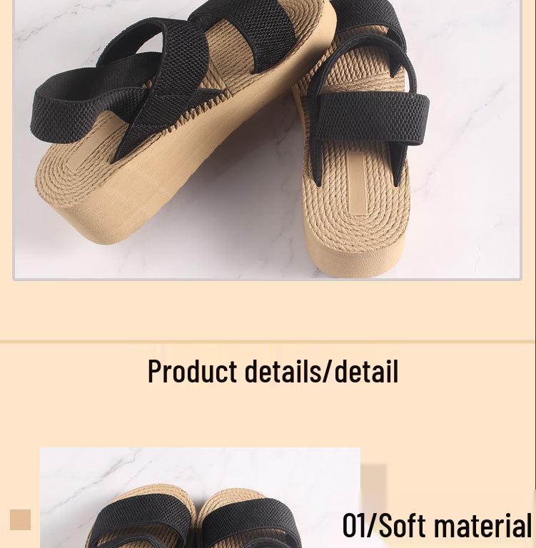 New Roman EVA Thick-Soled Lightweight Women's Closed-Toe Outdoor Sandals for Students - Height-Increasing and Comfortable