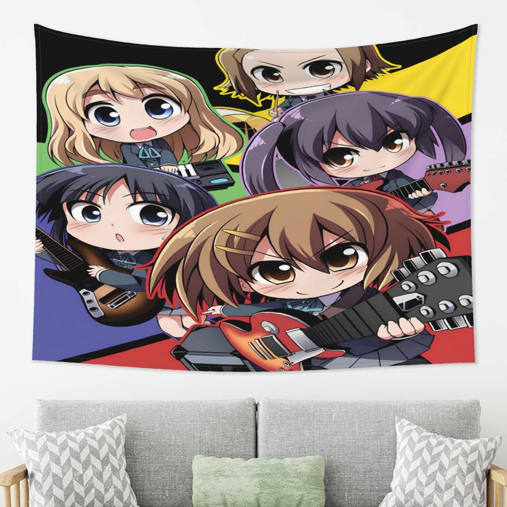 Cute Original K-On Anime Tapestry Girlish Room Decor Hanging Cloth Bedroom Wall Atmosphere Decoration Accessories Backdrop