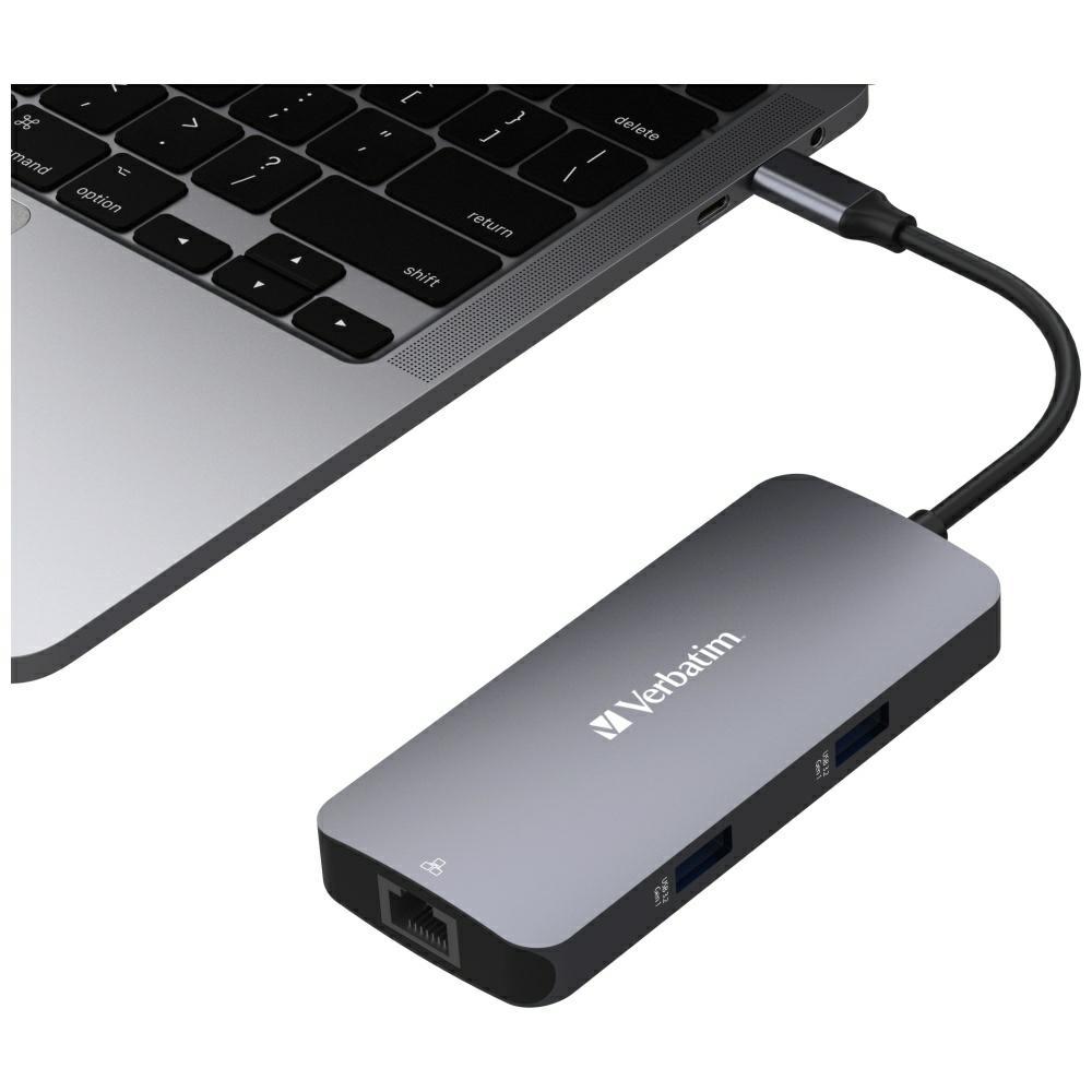 Verbatim Adapter Hub Usb-C - Hdmi/Usb-C  /Eternet/2Xusb-A 3.0 Aluminiowy/Aluminum 32150