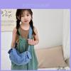 Stylish Korean Inspired Children's Canvas Crossbody Bag For Boys And Girls In Black Deep Blue And Light Blue Colors