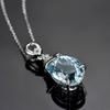Trend Natural Aquamarine Necklace Women's Pendant Neckline Elegant Necklace Niche Temperament Pendant Jewelry Gift