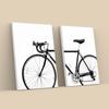 2pcs/set Vintage Bike Art Oil Painting Canvas with Wood Frame Draw Wall Decor Home Room Decorations