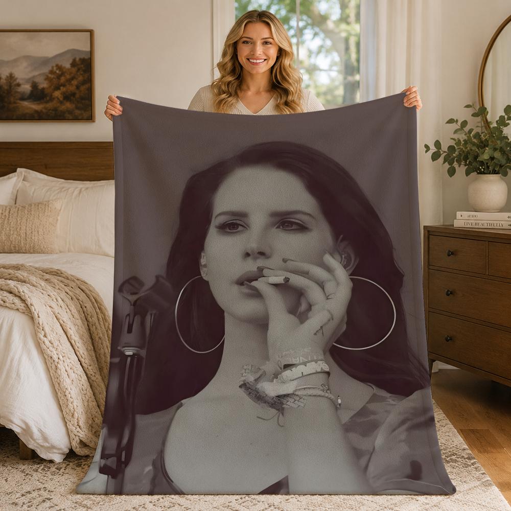 Music L-Lana Del Rey Throw Blankets Soft Warm Flannel Blanket Bedding for Bed Living room Home Sofa 75X95CM