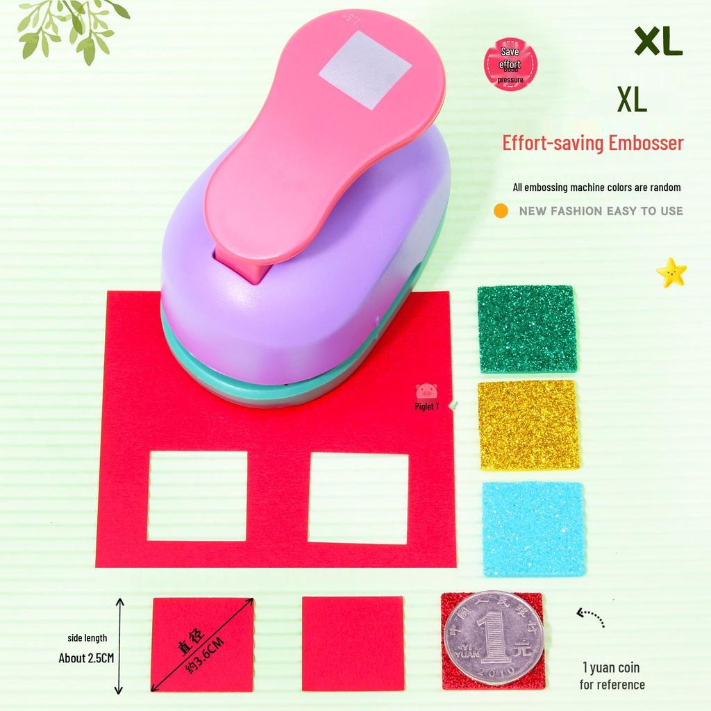 Square Punch Labor-Saving Embossing Device for Scrapbooks: Wave Square Flower Stamp Frame Machine