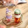 RELEA Portable Double-Drink Glass Cup with Straw