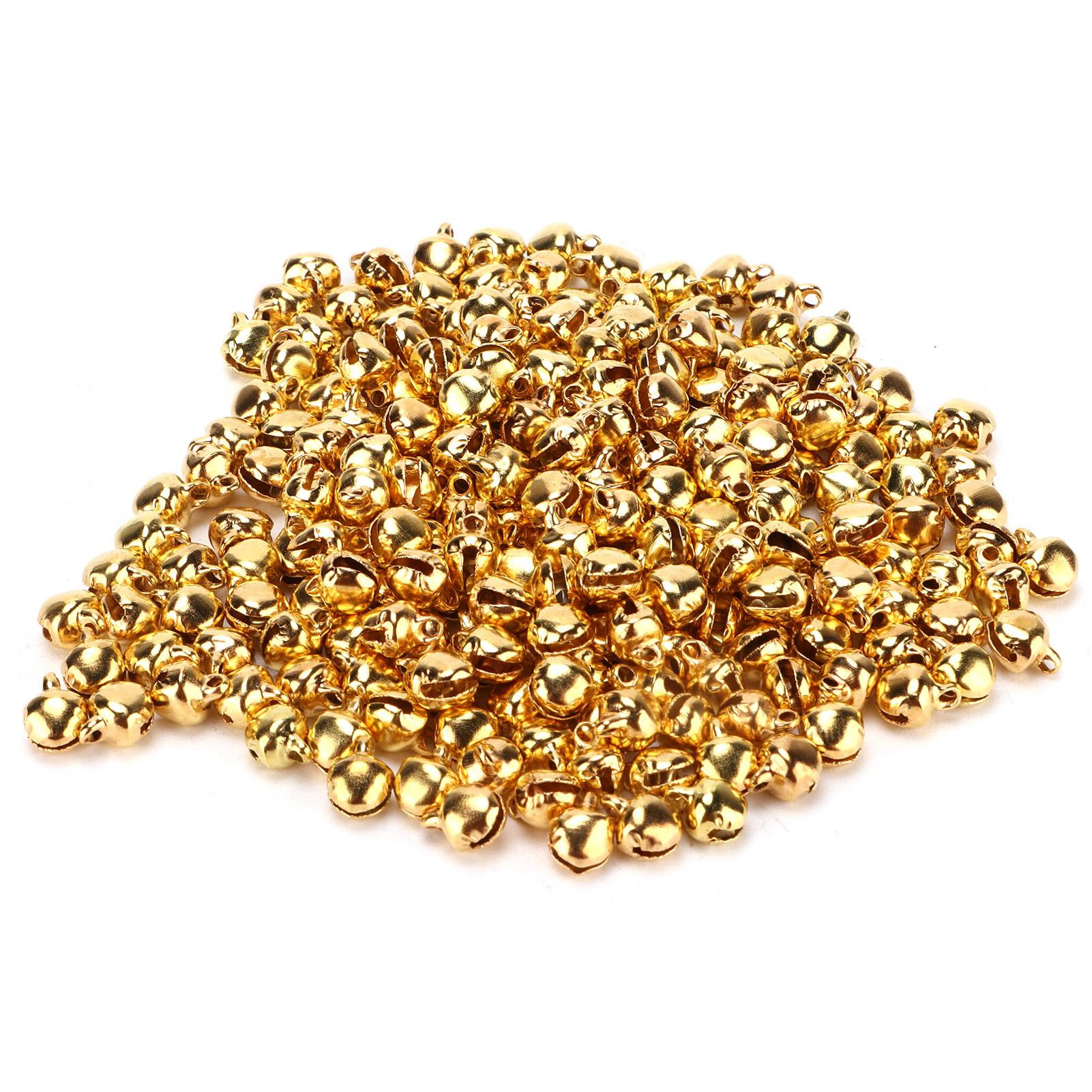 

300 шт. Маленькие колокольчики DIY Мини крошечные железные колокольчики с отверстием для украшения ювелирных изделий на день рождения золотистый