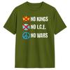 No Kings No ICE No Wars TShirt for Unisex  Humor 100 Cotton Tees Crew Neck Short Sleeve T Shirt Plus Size Clothing