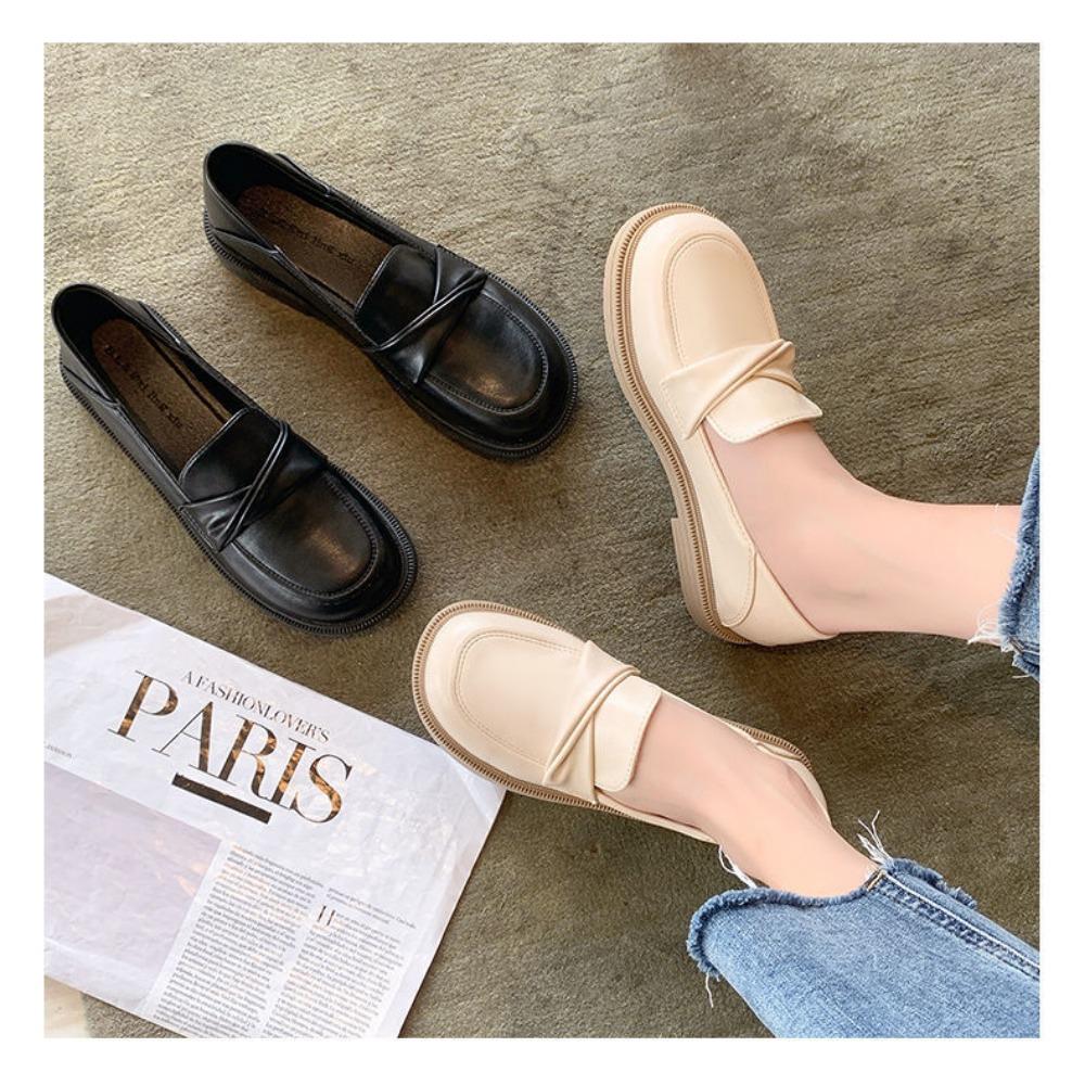 Spring and Autumn  Low Heeled British Style Loafers for Women