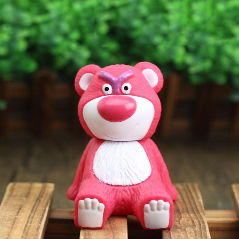 

Kawaii Toy Story Cartoon Figure Doll Sitting Posture Lotso Mobile Phone Bracket Model Cartoon Desktop Creativity Toy Decoration