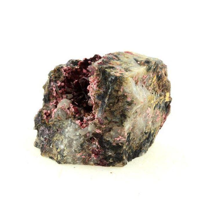 Pierres et Minéraux. Erythrite + Quartz. 259.0 ct. Bou Azzer Mine, Ouarzazate Province, Maroc.