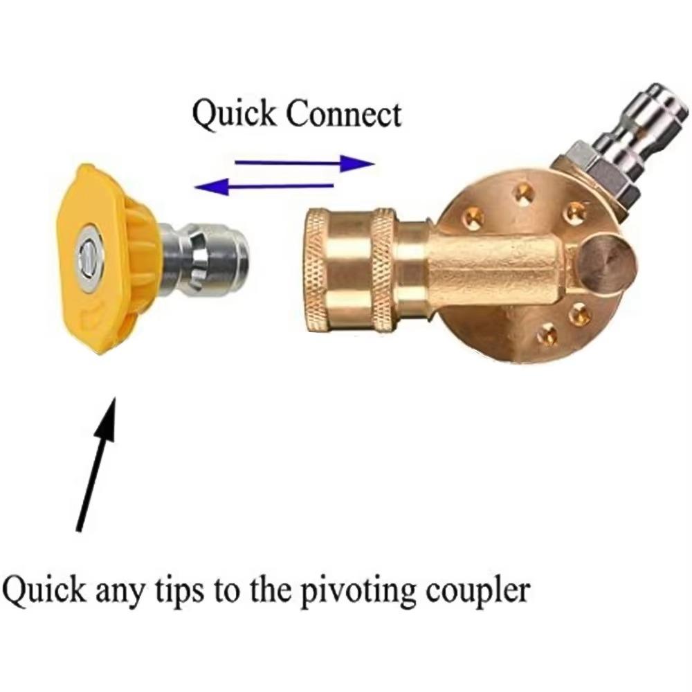 Brass Cleaning Adaptor PSI Pivoting Watering Equipment Connector  For Pressure Washer Attachment