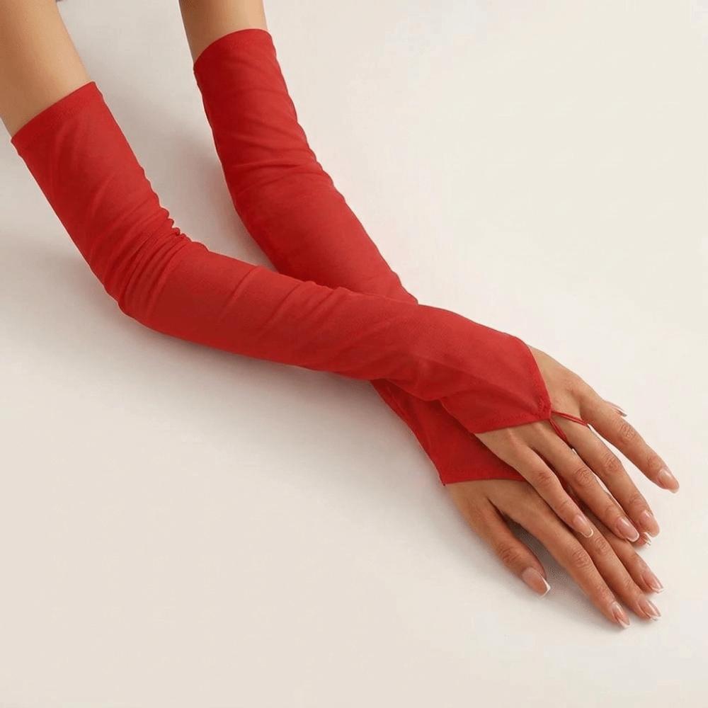 Transparent Mesh Gloves Thin Bridal Gown Accessories Romantic Long Gloves  Travel