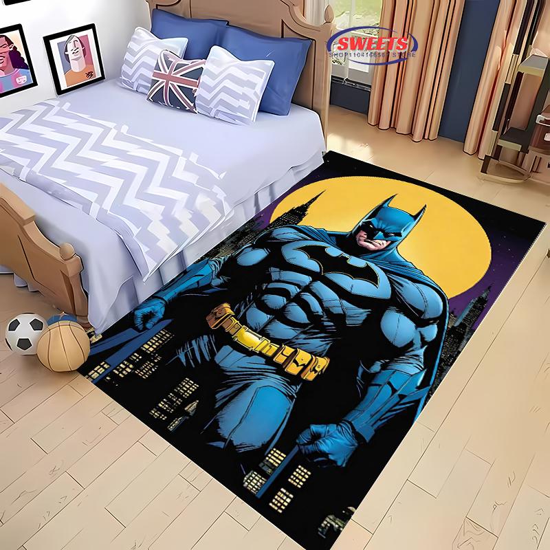 Koberec s motivem Batmana DC č. 5 Nové vydání!Protiskluzová Zvuková Izolace, Koberec do Obývacího Pokoje, Dětské Ložnice, Kancelářských Prostor, Odolná Rohož