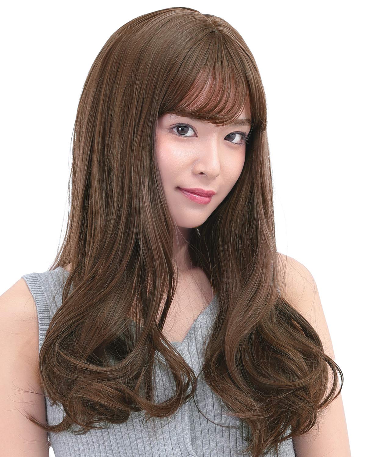

AQUADOLL Long Full Wig with Gradient Curls, Pink, Black, and Blonde Hair, Free Size, Sakura Beige (wg304SBG)
