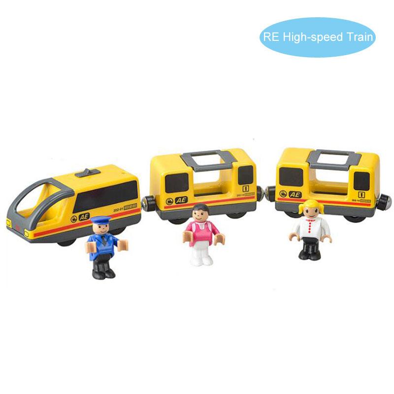 Kids Electric Train Toys Set Train Diecast Slot Toy Fit Standard Wooden Train Track Railway Gift For Children