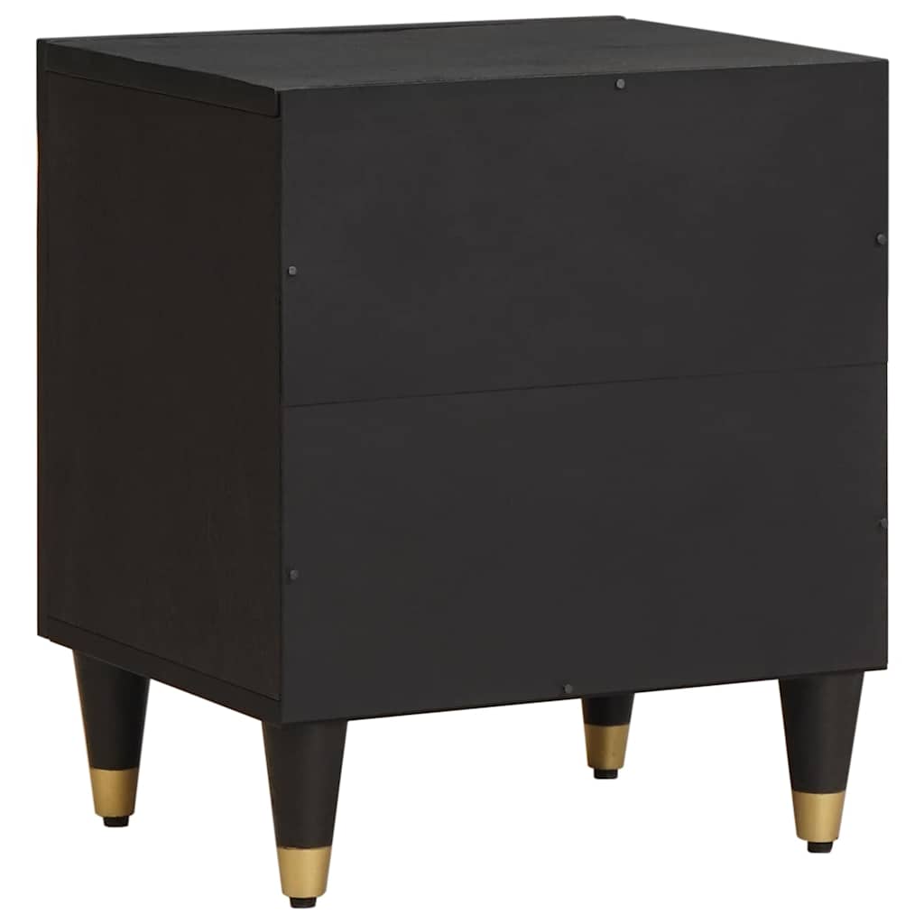 Nightstand with Door Black 40 x 33 x 46 cm Solid Mango Wood