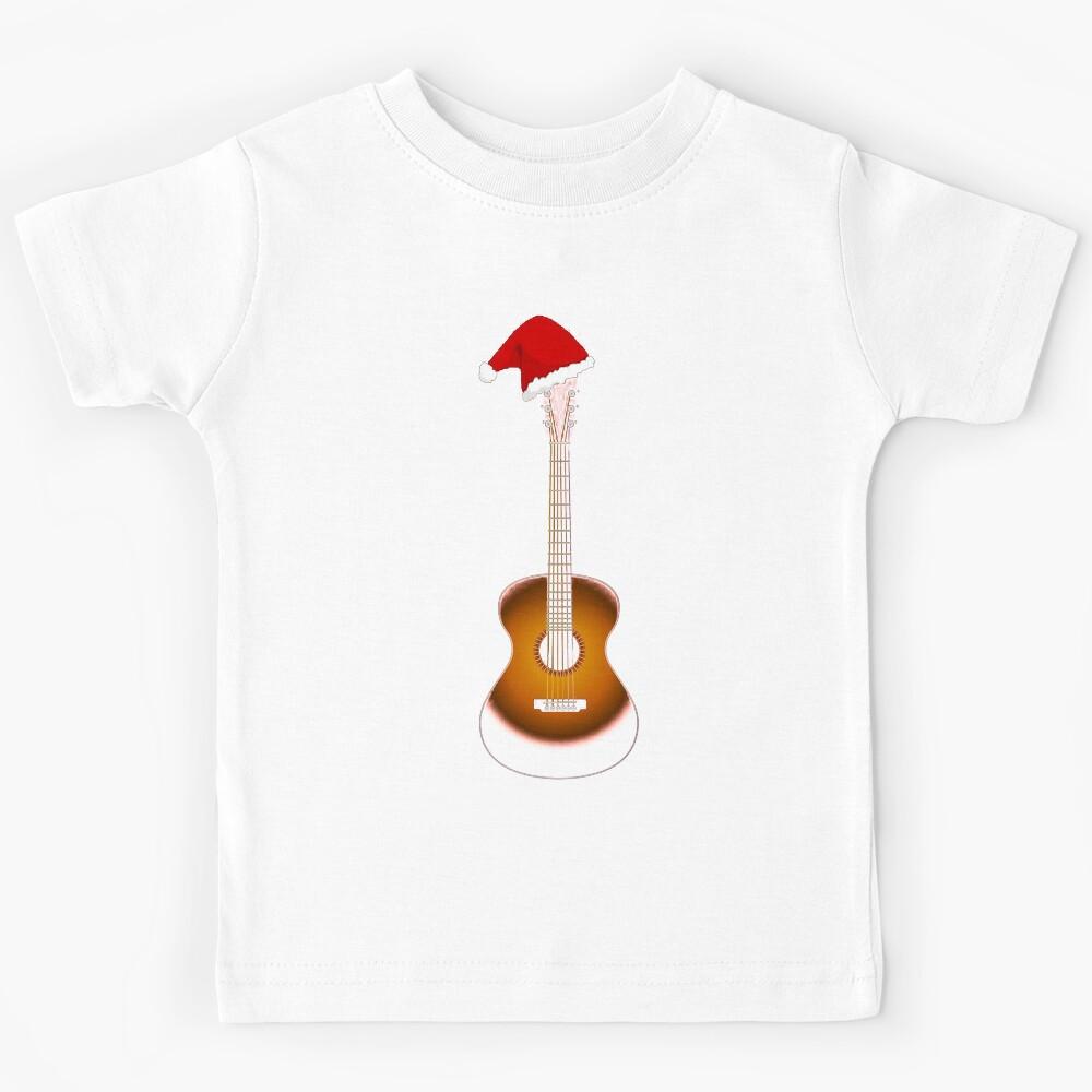 Funny Guitar Santa Christmas T-Shirt Xmas Gifts For Men and Women, Gift Thanksgiving, Christmas Day Kids T-Shirt 140