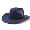 Youth Top Hat Men And Ladies Big Brim Woolen Feather Feather Hat Hat