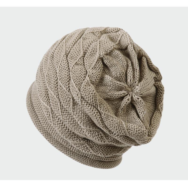 Women S Fall Winter Knit Beanie Warm Rolled Edge Slouch Hat