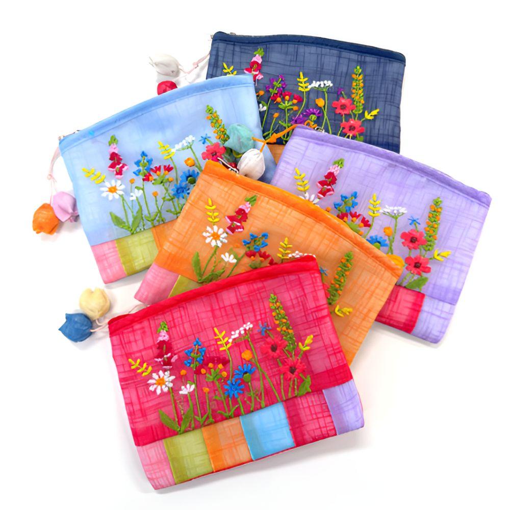 Korean Traditional Saekdong Coin Pouch Set 5pcs Ramie Fabric Small Wallet Gift