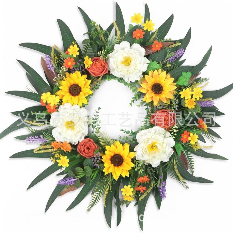 Artificial Flower Wreath Easter Valentines Day Decor Hotel Restaurant Door Hanging Decoration