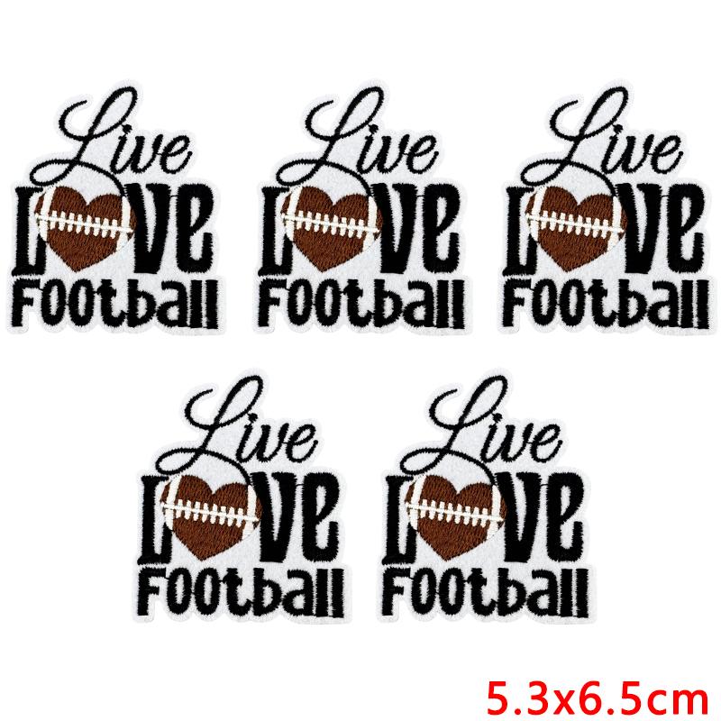 10pcs Cartoon Iron On Patches For Clothing Diy Rugby Game Day Embroidery Patch On Clothes Jackets Sew Applique Stickers Badge