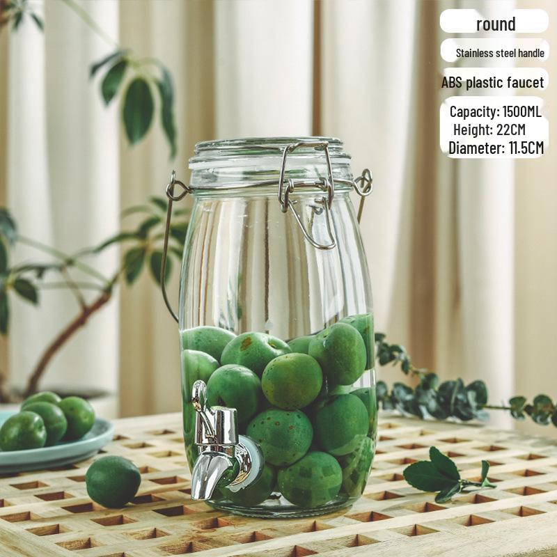 Food-Grade Glass Storage Jar for Nuts, Grains, Wine, Tea, and Honey