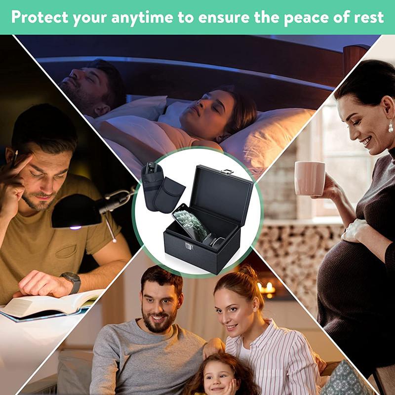 Black RFID Shielded Faraday Box Anti Theft Fob Protector Radiation-proof Mobile Phone Signal Shield Box Wifi