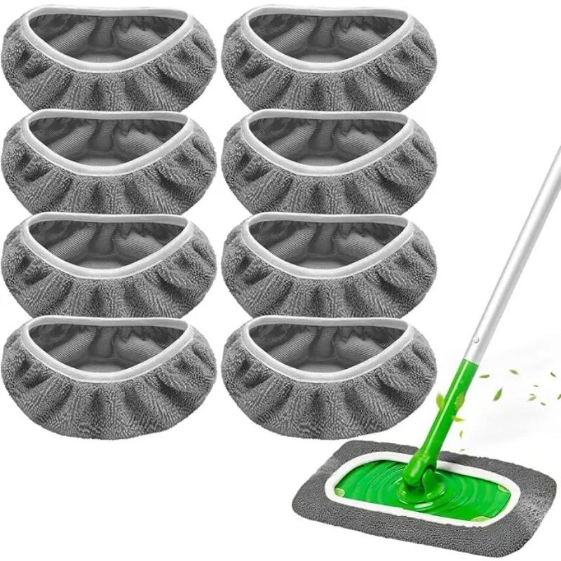 

1-20PCS Reusable Microfiber Mop Pads Washable Mop Cloths Refills, Wet Dry Use Floor Cleaning Pad Compatible with Swiffer Steam Mop 1pc сірий