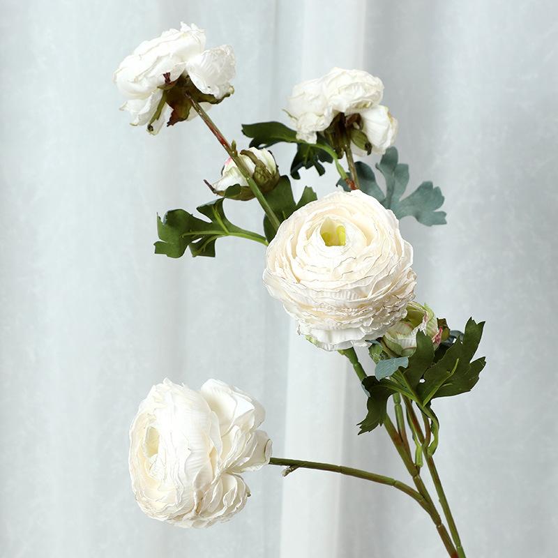 Simulation flower 6 heads roasted side dew lotus European home decoration fake flower wedding arrangement flower photography props