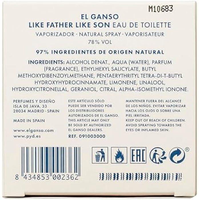 Eau de toilette - EL GANSO - LIKE FATHER LIKE SON - Fraîche - Agrumes - 125 ml