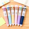 6 Pcs 10-in-1 Multicolor Ballpoint Pens 0.8mm, 57 Colors Drawing Multi Colored Pens, Smooth Writing Retractable Shuttle Pens for Doodling School