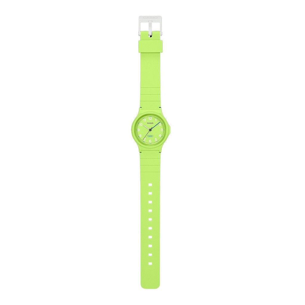 Casio Pop Analogique Vert Citron Bracelet en Résine Bio-Basée Cadran Vert Citron Quartz LQ-24B-3B Montre Femme