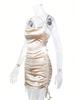 New Dress Suspender Halter Sexy Women's Clothing Side Drawstring Design Exquisite Hip-wrapped Skirt