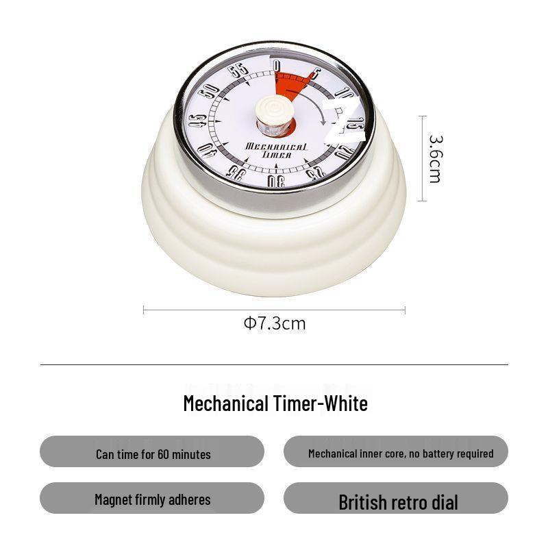 Magnetic Mechanical Kitchen Timer with Visual Alarm