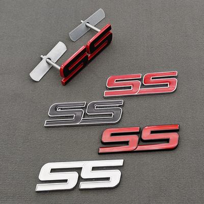 3D Metal Logo SS Car Body Sticker Rear Trunk Badge Front Grille Emblem For SS Camaro Cruze Equinox Blazer Accessoeies