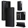 Cubic Grid Texture Flip Leather Phone Case